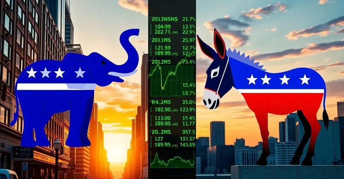 Retorno do Mercado de Ações com Presidentes Democratas e Republicanos